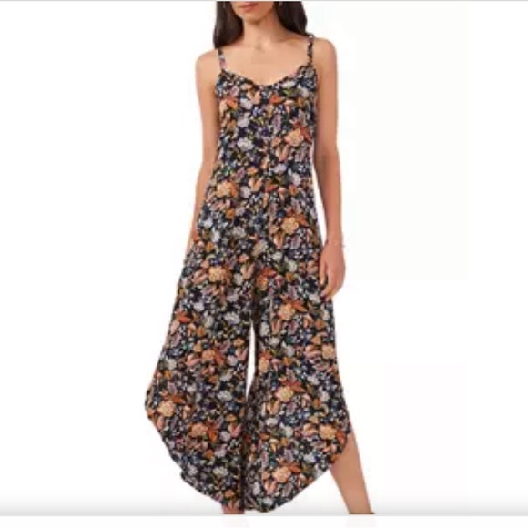 Women's Sleeveless Sweetheart Neck Floral Printed Jumpsuit - Picture 1 of 6